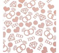 100 piezas de decoración para despedida de soltera, oro rosa, confeti con purpurina, anillos y círculos para despedida de soltera, compromiso y decoración de mesa de boda