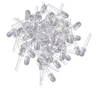 100 piezas de diodos LED blancos cálidos de 5 mm, CC 3 V, 20 mA, lámparas de bombilla, componentes electrónicos, diodos emisores de luz