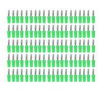 100 piezas de enchufe tipo banana de 4 mm, accesorios para pruebas eléctricas, latón niquelado con aislante de ABS, clavija tipo banana resistente a la corrosión para electrónica, (Verde)