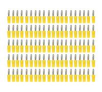 100 piezas de enchufe tipo banana de 4 mm, accesorios para pruebas eléctricas, latón niquelado con aislante de ABS, clavija tipo banana resistente a la corrosión para electrónica, (Amarilla)