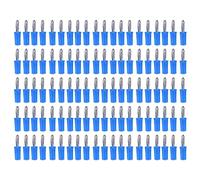 100 piezas de enchufe tipo banana de 4 mm, accesorios para pruebas eléctricas, latón niquelado con aislante de ABS, clavija tipo banana resistente a la corrosión para electrónica, (Azul)