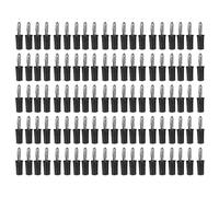 100 piezas de enchufe tipo banana de 4 mm, accesorios para pruebas eléctricas, latón niquelado con aislante de ABS, clavija tipo banana resistente a la corrosión para electrónica, (Negra)