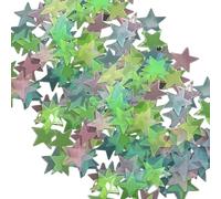 100 piezas de estrellas oscuras fluorescentes Brght 3D pegatinas de pared de plástico para decoración de techo de dormitorio de bebé para niños tamaño 3 cm