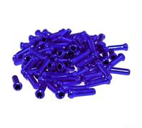 100 piezas de extremo para cables de cambio de bicicleta, virolas de aluminio para mantenimiento de engranajes (azul)