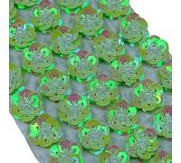 100 piezas de flores de lentejuelas de 2 cm, hechas a mano, para coser parches de espalda plana, manualidades para bodas, zapatos, bolsos, accesorios de vestuario, decoración, verde claro, talla úni