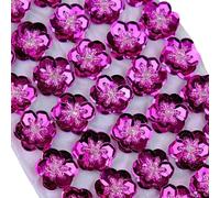 100 piezas de flores de lentejuelas de 2 cm, hechas a mano, para coser parches de espalda plana, manualidades para bodas, zapatos, bolsos, accesorios de vestuario, decoración, rosa fuerte, talla úni