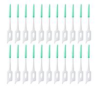 100 Piezas de Ganzúas Interdentales con Puntas de Goma Suave sin Látex Cepillo de Dientes Palillo Interdental para El Cuidado Bucal (Verde)