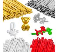 100 piezas de globo y largos, retorcidos, de mano, trenzados mágicos, decoraciones largas, adecuados para cumpleaños y bodas