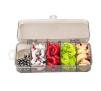 100 piezas de gusano rojo para pescar, 100 piezas de señuelos de pesca de agua dulce, Cebos y señuelos de pesca de de silicona realistas, Kit de cebo de pesca colorido, cebo de pesca Artificial para b