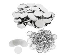 100 piezas de llavero de 44 mm y 58 mm, base de plástico, suministros for máquina de fabricación de botones de insignia en blanco DIY para casillero de oficina(58MM Metal -100PCS)