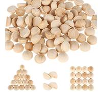 100 piezas de medias cuentas de madera, cuentas de madera semirredondas, cuentas de madera en forma de media esfera sueltas, para manualidades, color de DIY, arte en madera, decoración (20 mm)