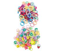100 Piezas De Mini Anillos De Cabello Y 1 Pieza De Anillo De Cabello De Dibujos Animados, Anillo De Cabello Para Niños, Lindos Accesorios Para El Cabello, Accesorios De Diseño De Peinado.