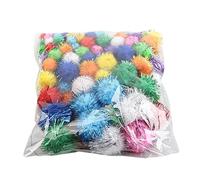 100 piezas de oropeles con forma de pompones, accesorios creativos, bolsas de ropa, pasadores para el pelo, parches decorativos hechos a mano para ropa para chaquetas, Multicolor, 3 cm