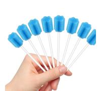 100 piezas de palitos de cuidado bucal desechable esponja adecuada para niños adultos ancianos limpieza dental cuidado de la lengua azul