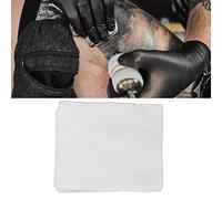 100 piezas de papel de limpieza para tatuajes, papel de tatuaje desechable, algodón grueso y suave, fuerte absorción de agua, toalla de limpieza desechable, ideal para artistas del tatuaje con efecto