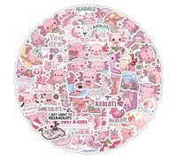 100 Piezas de Pegatinas de Axolotl,Pegatinas para Ordenador Portatil Agenda Laptop Skate Botella Agua Guitarras Maletas equipajes Coches y Bicicletas,Axolotl Impermeable Vinilo Pegatinas