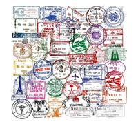 100 Piezas De Pegatinas De Matasellos Retro, Pegatinas Decorativas, Pegatinas Impermeables, Pegatinas De Embalaje, Pegatinas De Álbumes De Recortes, Etc.