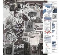 100 piezas de pegatinas retro y 1 pieza de pegatinas de luna, accesorios para álbumes de recortes, papel de álbum de recortes (multicolor)