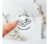 100 Piezas de Pegatinas Transparentes Redondas Personalizadas para Fiestas de Boda, Invitaciones, Tarjetas de Agradecimiento, Sobres, Etiquetas para Latas, Tazas, Botellas