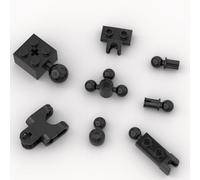 100 piezas de placa de rótula negra de construcción clásica a granel, 8 tamaños de juntas de bola y zócalo, compatible con piezas y piezas Lego (negro)