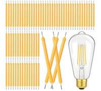 100 piezas de repuesto de filamento LED, piezas de filamento de bombilla de 38 mm 3 V, filamento de bombilla, filamento de luz cálida, hilo de luz, accesorios flexibles para iluminación de bricolaje