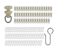 100 Piezas De Rollos De Cortina Y Ganchos De Cortina, 50 Deslizadores De Cortina De PláStico Y 50 Ganchos De Cortina De Metal, para Los Rieles De Cortina EstáNdar Y Rieles De Cortina De Ducha