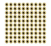 100 piezas de señuelo de pesca con diseño realista de ojo de pez 3D, adecuado para atar moscas y mejorar la eficacia del señuelo con reflectante (15 mm dorado)