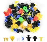 100 piezas de set de clips de fijación para coche, 10 tipos de clips para revestimiento de puerta, abrazaderas de nylon, rivets de extensión, clips para carrocería, remaches de plástico, set de