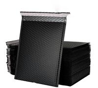 100 piezas de sobres de correo acolchados con burbujas de correo rosa para embalaje, bolsas de burbujas de envío autoselladas, suministros-100 piezas negro-13 * 15 cm