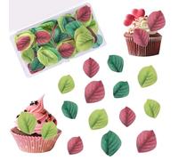100 Piezas Decoraciones Tartas,Comestibles Hojas de Comestible,Decoración para Tarta de Hojas Tropical,Obleas Comestibles de Papel de Arroz,Para Bodas TemáTicas,Verano De Selva Hawaiana (Colorido)