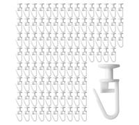 100 Piezas Deslizadores de Cortina Ganchos, Ganchos Riel de Cortina con Tobogán Interiores Deslizadores Cabeza Plana de 11 mm Ancho de Marcha Deslizante Cabeza Plana para Baño Dormitorio Oficina Hogar