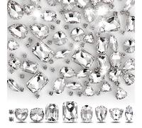 100 Piezas Diamantes de Imitación para Coser Diamantes de Imitación de Cristal de Fondo Plano para Bisutería Artesanal Fabricación DIY