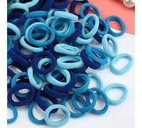 100 Piezas Elástico Pelo Gomas, Mini Bandas de Pelo, Gomas pelo Bebe, Algodón Gomas Pelo, Coletero de Niñas Colorido para coleta para Cabello Fino de Niñas y Bebés, Azul