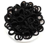 100 Piezas Elástico Pelo Gomas, Mini Bandas de Pelo, Gomas pelo Bebe, Algodón Gomas Pelo, Coletero de Niñas Colorido para coleta para Cabello Fino de Niñas y Bebés, Negro