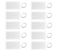 100 Piezas Etiquetas de Equipaje en Blanco con Anilla