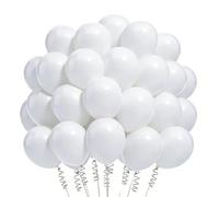 100 piezas Globos Blancos,12 Pulgadas Globos Cumpleaños Blanco,Globo de Látex para Bodas Cumpleaños Fiestas Baby Shower Graduación