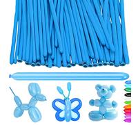 100 Piezas Globos Largos, Azul, Globoflexia, Modelado, Látex, Mágicos, para Fiestas de Cumpleaños, Bodas, Aniversarios y Celebraciones
