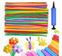100 Piezas Globos Largos,Globos de Fiesta de Colores Diversos con Bomba de gran tamaño para Bodas,Para Diy Forma Globoflexia Forma Animales,actividad de juego de payasos,promoción de fiestas