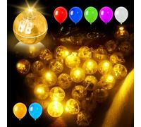 100 Piezas Globos Luces Led Pequeñas,Mini Lampara Led Amarillo,Luces Led Pequeñas Individuales Impermeable y Reutilizable,Mini Led Redondo para Cumpleaños, Boda, Fiesta,Navidad,Halloween