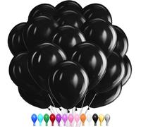 100 Piezas Globos Negros, 12 Pulgadas Globos de Látex Negro, Decoración de Fiesta Negro para Fiesta Cumpleaños Boda Graduación Aniversario Celebración
