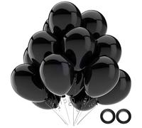 100 piezas globos negros,12 pulgadas látex negro globos del partido de helio de calidad para Gende Reveal, cumpleaños, baby shower,boda,Halloween o Navidad PartyParty Decoration