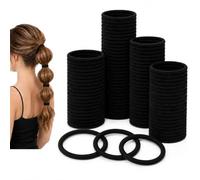 100 Piezas Gomas de Pelo Negras, Coleteros sin Costura y sin Metal, Alta Elasticidad, Sujeción Firme para Todo Tipo de Cabello, Deporte, Trabajo, Yoga y Uso Diario, Mujer y Hombre