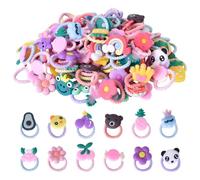 100 Piezas Gomas Pelo Niña, Multicolor Elástico Gomas Pelo, Gomillas Pelo Niña Mini, Cute Dibujos Banda para Coleta, Accesorios para El Cabello para Niños Pequeñas