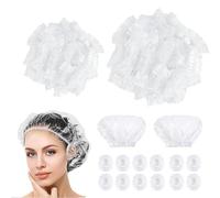 100 piezas gorros de ducha y 100 piezas de orejeras,Gorros Ducha Impermeable,Gorros Estetica,Shower Cap para uso en el hogar,hotel,Spa y peluquería