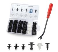 100 Piezas Grapas Coche Paneles de Puerta con Removedor,Seis Tipos Remaches Plastico Coche para Coche SUV Camión,Accesorios Coche para Fijar CarroceríA Parachoques Capó Puerta