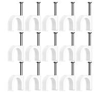 100 Piezas Grapas para Cables,Grapas cable pared,Clips de Cable Redondo,Clips para cables,Clips de pared de Cable Eléctrico,para Cable Gestión,Canal de cables(6mm)