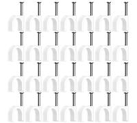 100 Piezas Grapas para Cables,Grapas cable pared,Clips de Cable Redondo,Clips para cables,Clips de pared de Cable Eléctrico,para Cable Gestión,Canal de cables (4mm)