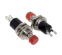 100 piezas Interruptor momentáneo SPST Verde Negro Amarillo Rojo Azul Tapa 250 V/3 A 125 V/6 A Apagado normal(Black)