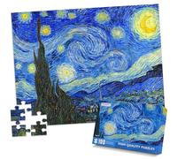 100 piezas Jigsaw Puzzles para Adultos y Niños y Niños-The Starry Night, Puzzle de 100 Piezas Jigsaw Puzzles para Adultos, Van Gogh Pintura al Óleo Puzzle para Niños