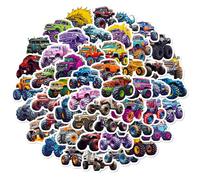 100 piezas Juego de calcomanías de camiones monstruo, calcomanías para niños, calcomanías de auto para niños, calcomanías geniales de camiones monstruo, lindas calcomanías de auto, calcomanías para